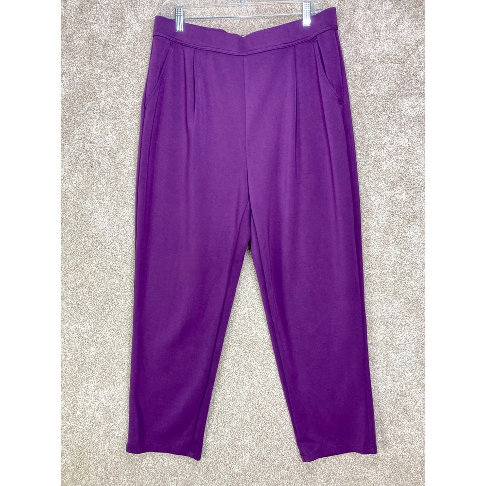 Halara High Waisted Pleated Work Pants Womens XL Purple Pockets Comfort Office
